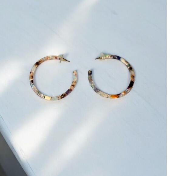 Multicolor Large Acrylic Hoops - Picture 1 of 4